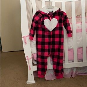 Hooded fleece jumpsuit